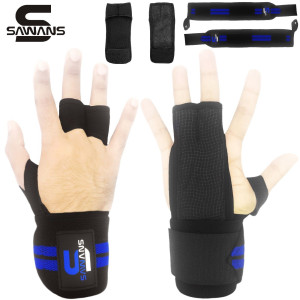 Crossfit Grip Leather Palm Gloves Wrist Support Power lifting Gloves Wraps Ideal